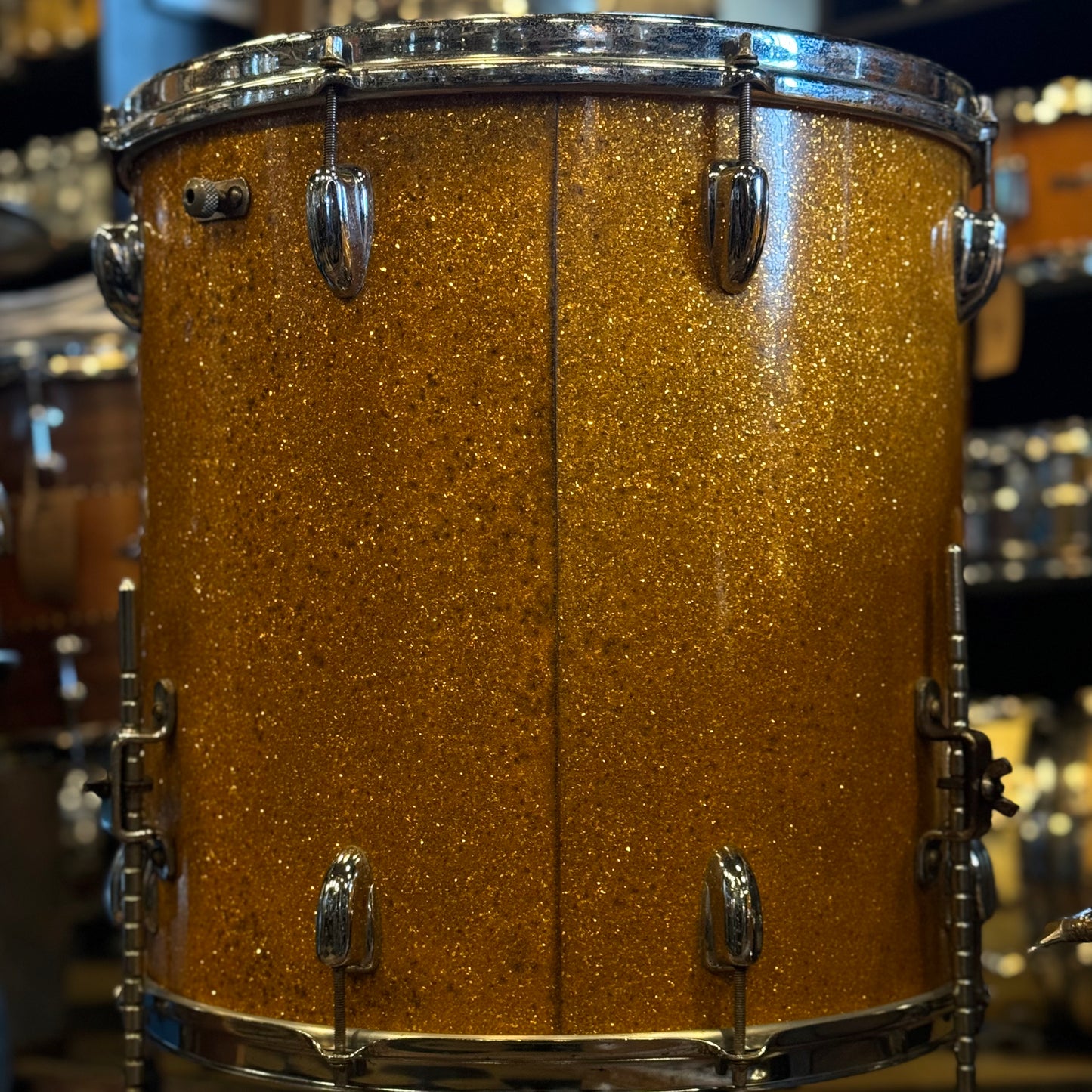 VINTAGE 1950s-60s Slingerland Radioking in Gold Sparkle - 14x22, 9x13, 16x16