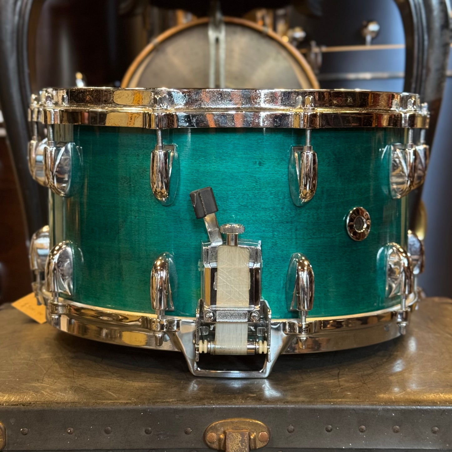 USED 90's Gretsch 8x14 USA Snare Drum in Caribbean Blue Gloss