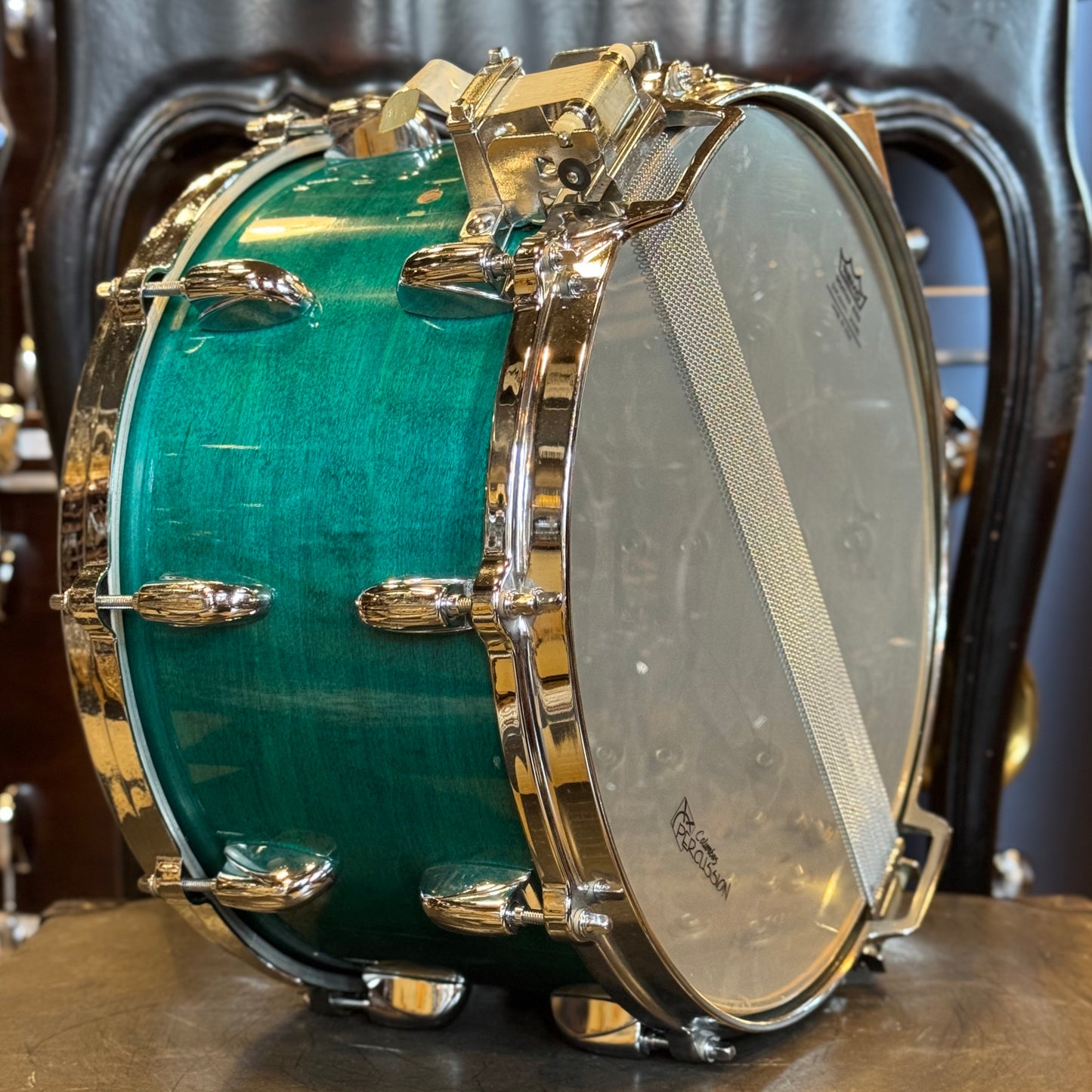 USED 90's Gretsch 8x14 USA Snare Drum in Caribbean Blue Gloss