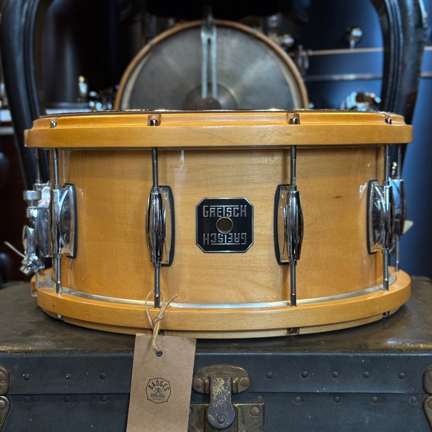 USED Gretsch 6.5x14 Wood Hoop Snare Drum in Gloss Natural