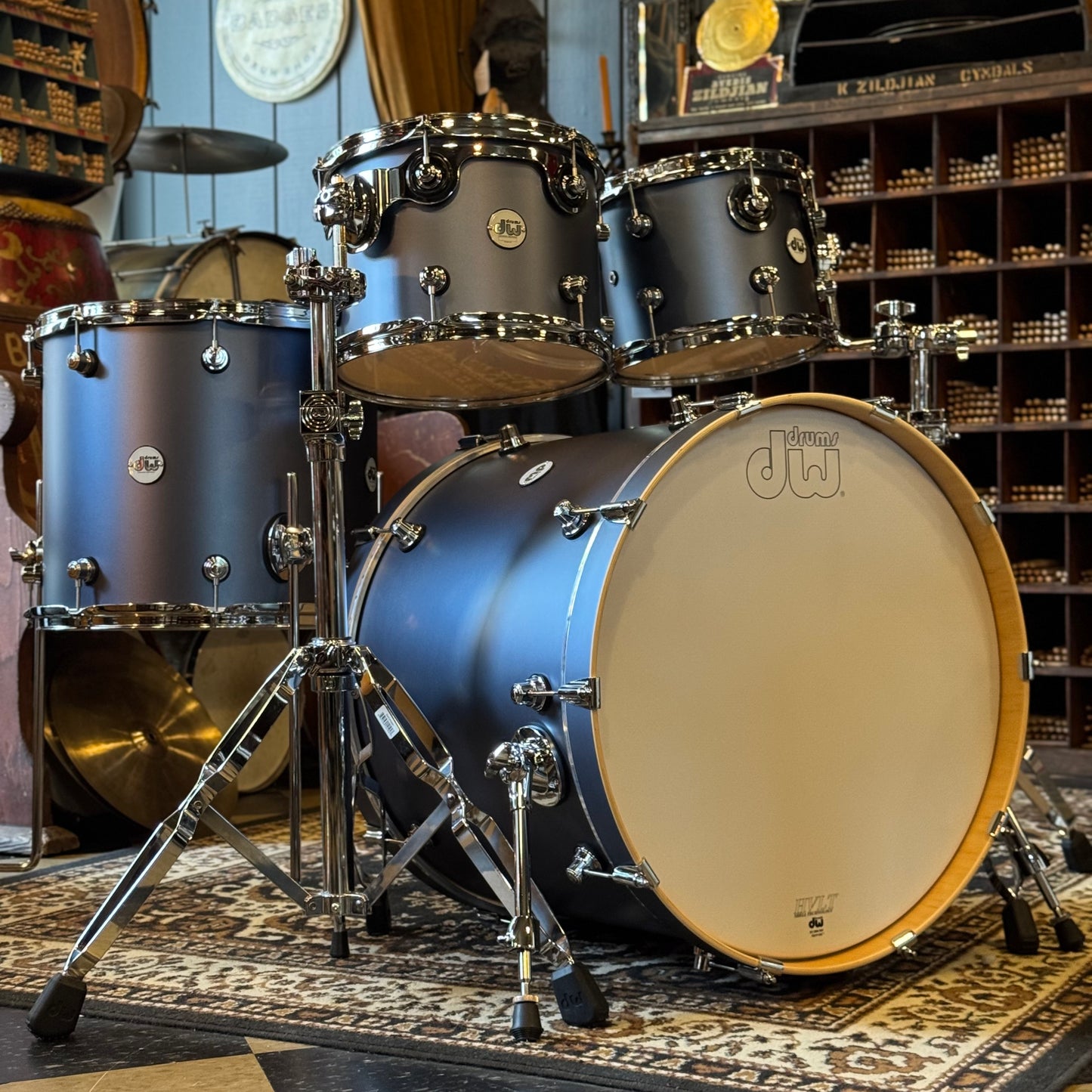 NEW DW Design Series Drum Set in Blue Slate - 18x22, 8x10, 9x12, 14x16