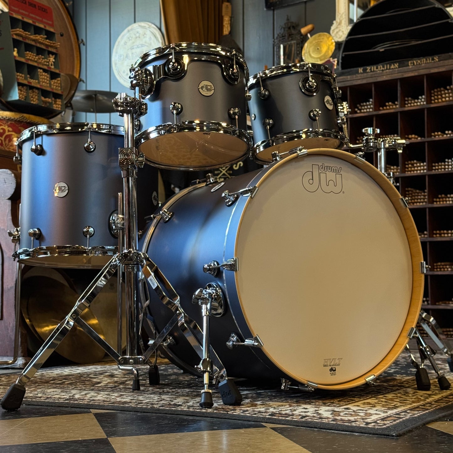 NEW DW Design Series Drum Set in Blue Slate - 18x22, 8x10, 9x12, 14x16