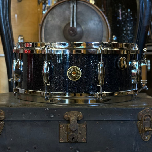 NEW Gretsch USA Custom 5.5x14 Snare Drum in Black Glass Glitter with Tone Control & Micro Sensitive