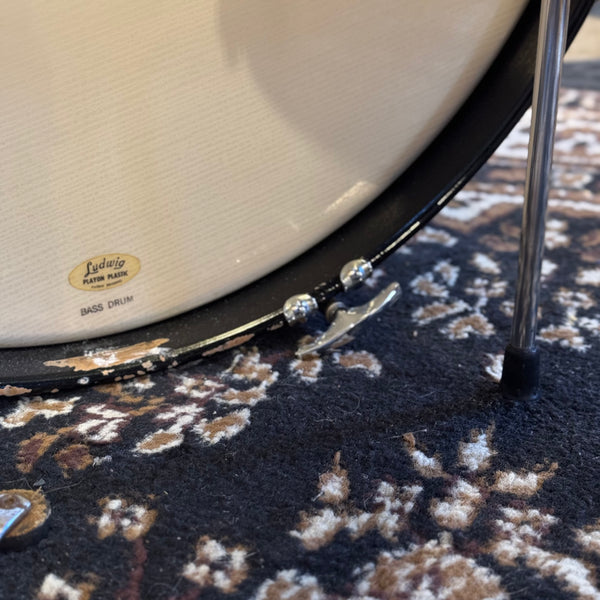 VINTAGE 1959-60 Ludwig Transition Badge Drum Set in Sky Blue Pearl w/ Matching Downbeat Snare - 12x20, 8x12, 8x12, 14x14, 4x14