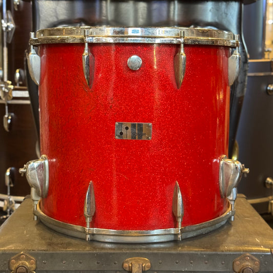 VINTAGE 1950's 16x16 Sonor Teardrop Floor Tom in Red Sparkle