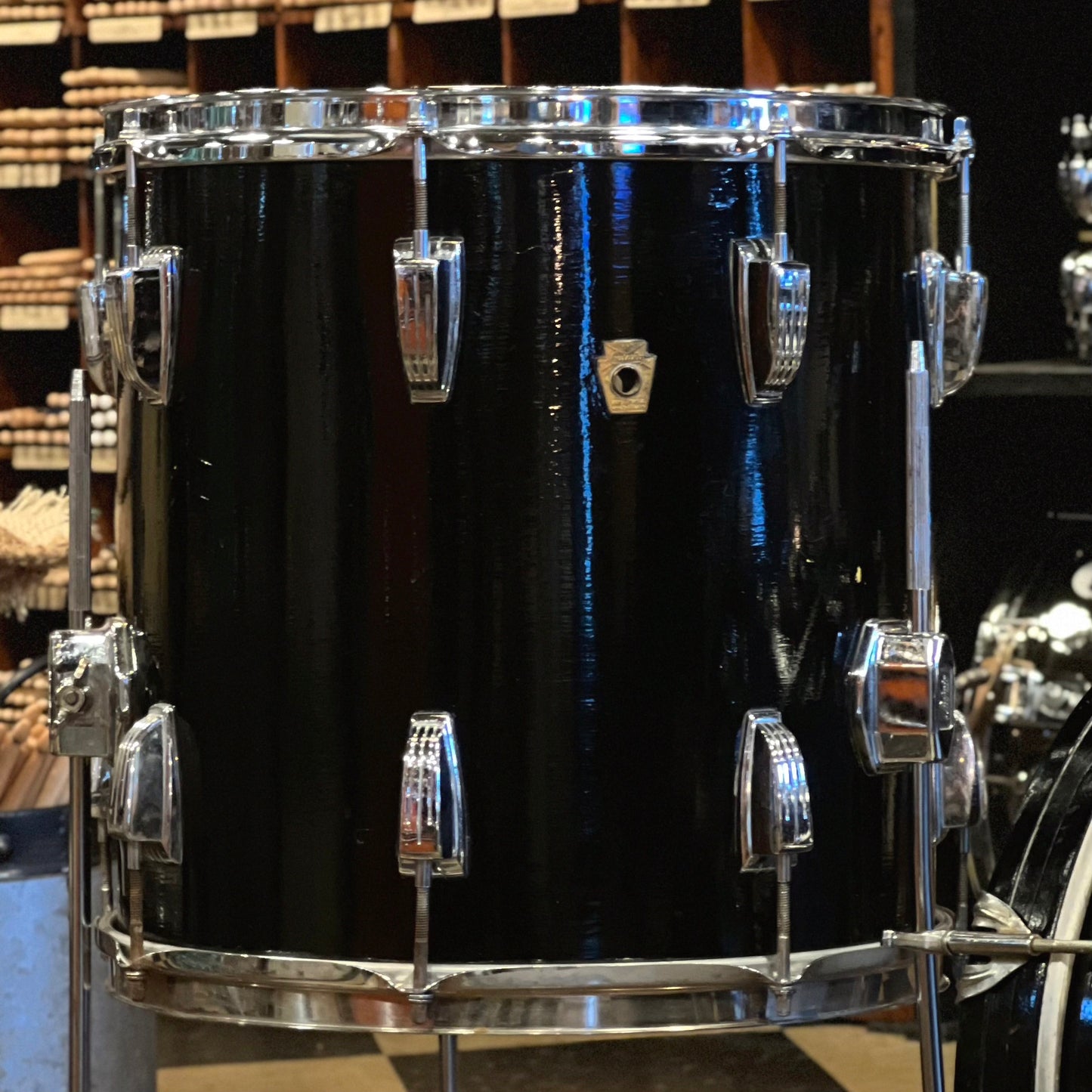 VINTAGE 1966 Ludwig "Jazzette" in Black Duco - 14x18, 8x12, 14x14