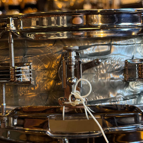 VINTAGE 1959-60 Ludwig Transition Badge Drum Set in Sky Blue Pearl w/ Matching Downbeat Snare - 12x20, 8x12, 8x12, 14x14, 4x14