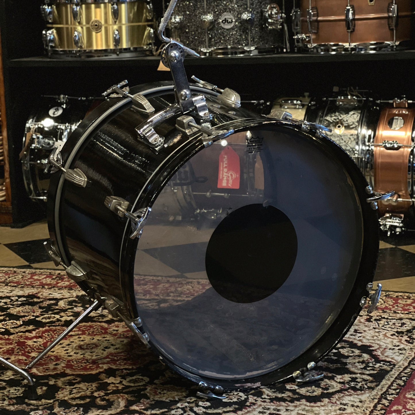 VINTAGE 1966 Ludwig "Jazzette" in Black Duco - 14x18, 8x12, 14x14