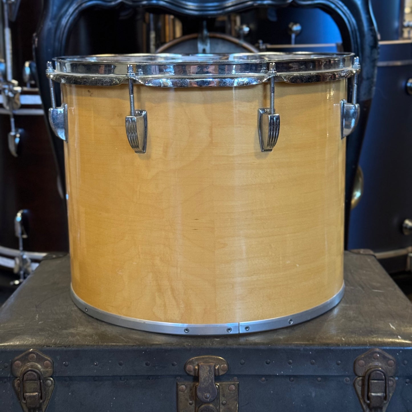 VINTAGE 1970's Ludwig Blue & Olive Badge 13x15 Concert Tom in Thermogloss