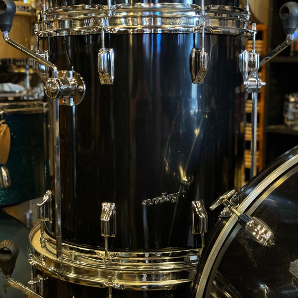 VINTAGE 1970's Rogers Fullerton Era Drum Set in Black Nitron - 14x26, 9x13, 12x14, 16x16, 16x18