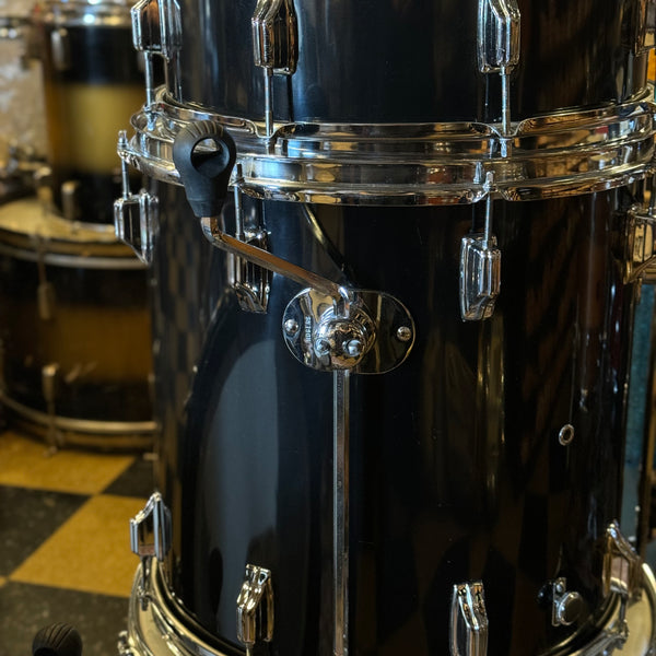 VINTAGE 1970's Rogers Fullerton Era Drum Set in Black Nitron - 14x26, 9x13, 12x14, 16x16, 16x18