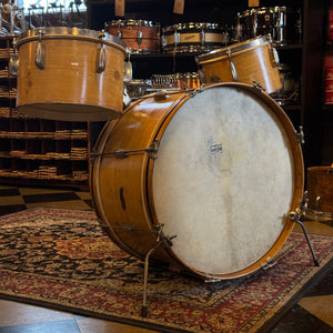 VINTAGE 1950's Slingerland Ensemble 7-N Gene Krupa Jr. Outfit in Knotty Pine - 12x22, 7x10, 8x12