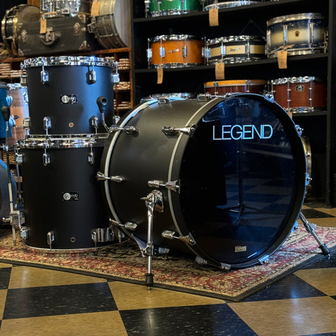 USED 90's Kaman Legend Drum Set in Flat Black - 16x22, 10x13, 16x16