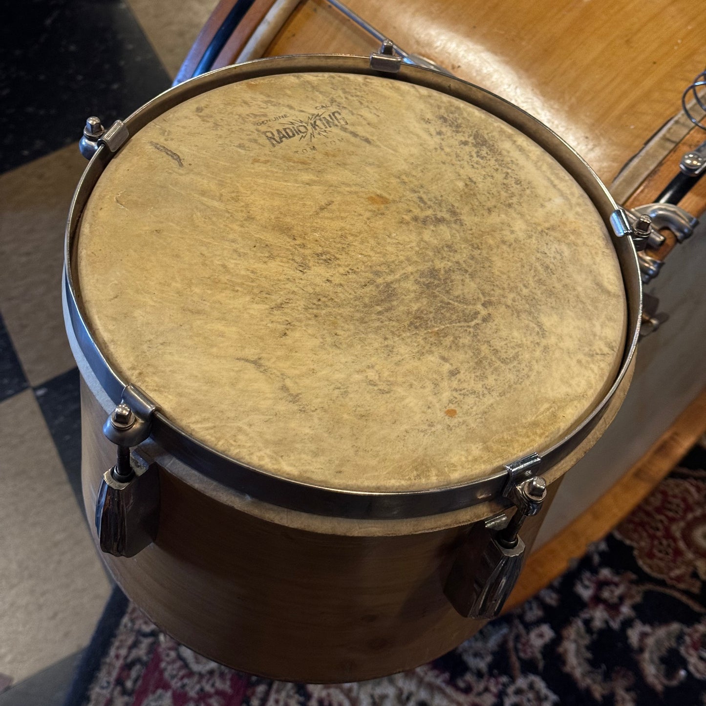 VINTAGE 1950's Slingerland Ensemble 7-N Gene Krupa Jr. Outfit in Knotty Pine - 12x22, 7x10, 8x12