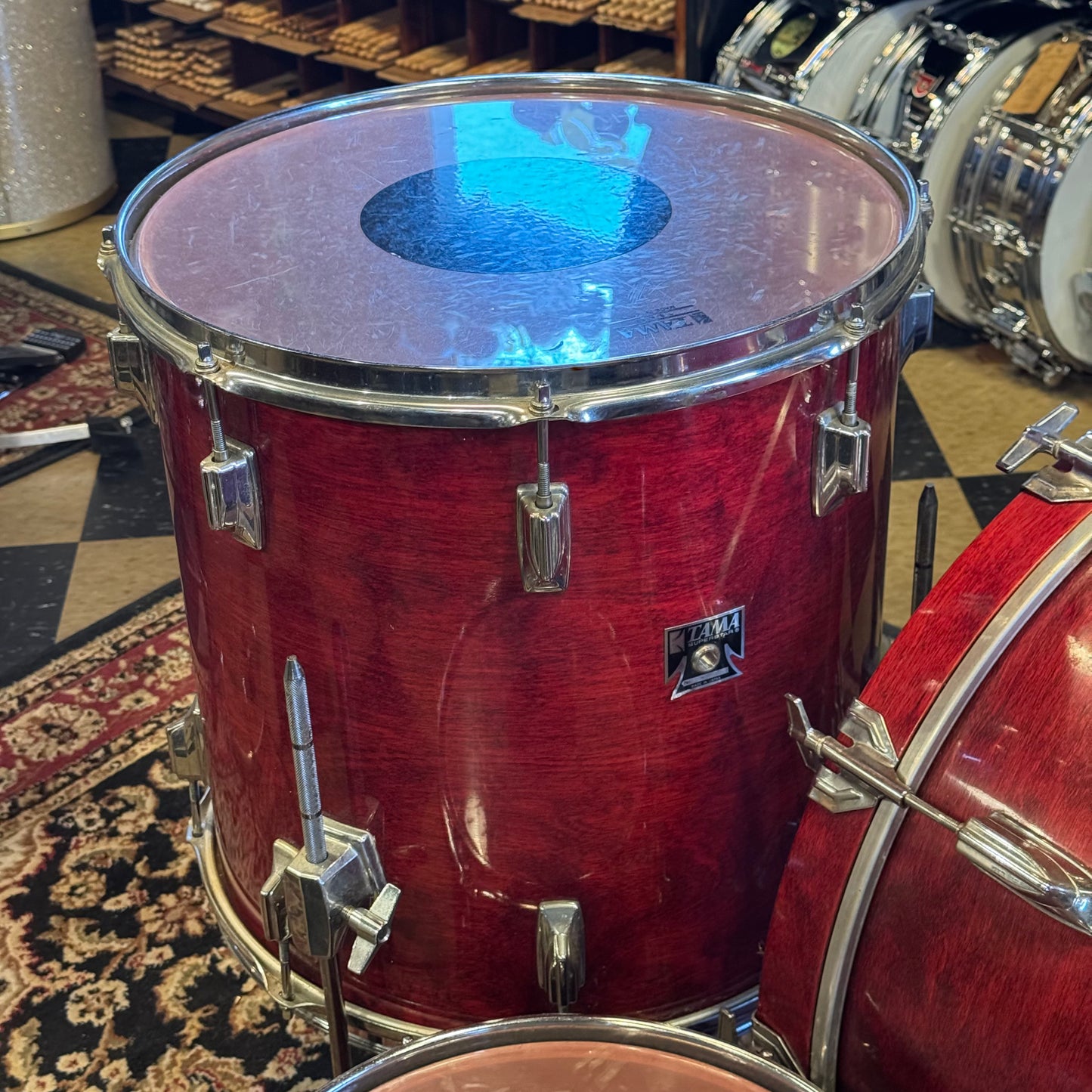 VINTAGE 1980's Tama Superstar in Cherry Stain - 16x22, 11x12, 12x13, 16x16