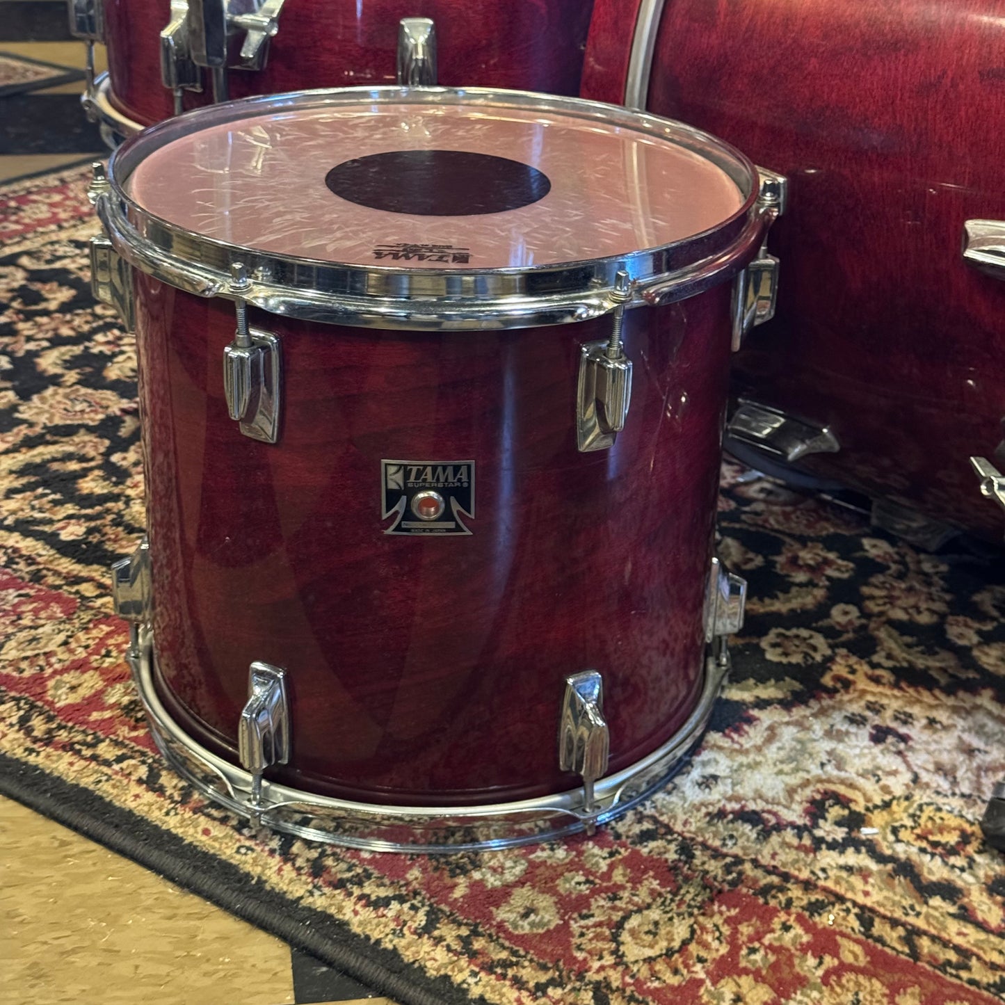 VINTAGE 1980's Tama Superstar in Cherry Stain - 16x22, 11x12, 12x13, 16x16