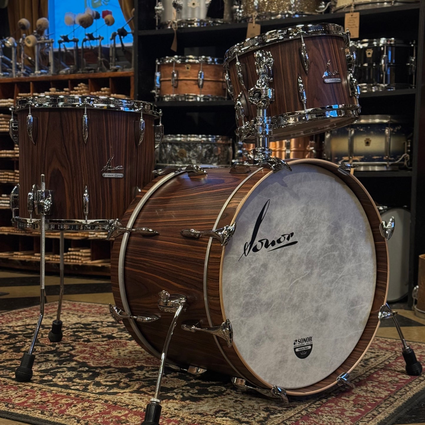 NEW Sonor Vintage Series 3pc in Rosewood Semi Gloss w/ Tom Mount -