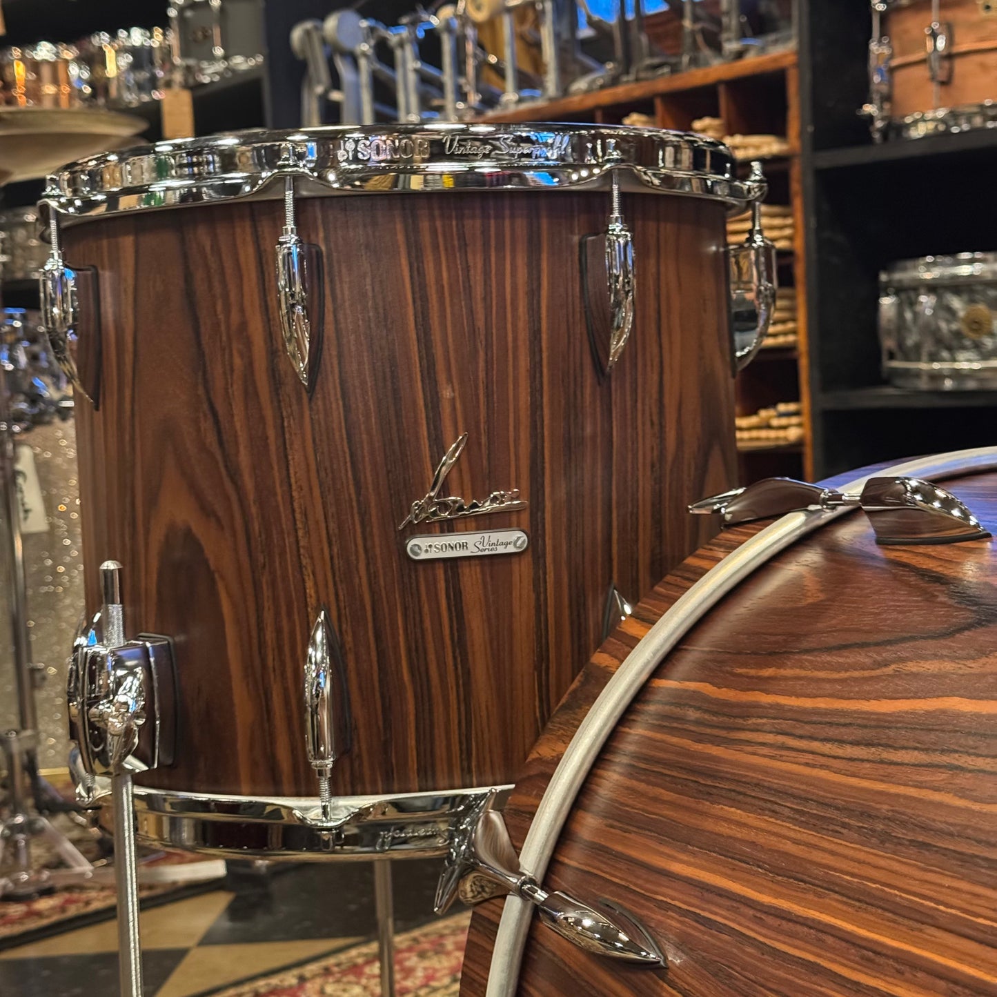 NEW Sonor Vintage Series 3pc in Rosewood Semi Gloss w/ Tom Mount -