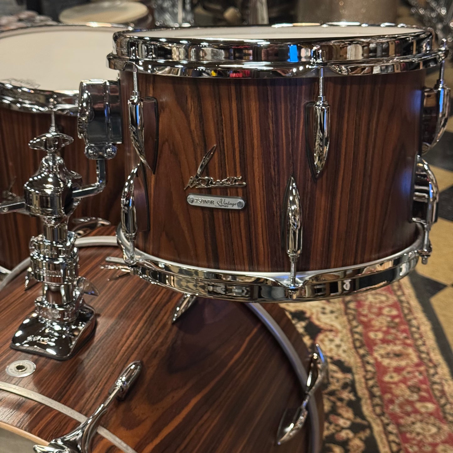 NEW Sonor Vintage Series 3pc in Rosewood Semi Gloss w/ Tom Mount -