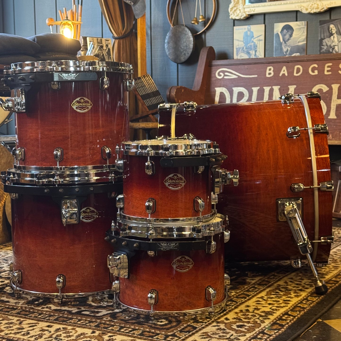 USED 2004 Tama Starclassic Maple in Dark Cherry Fade Lacquer - 18x22, 8x10, 9x12, 12x14, 14x16