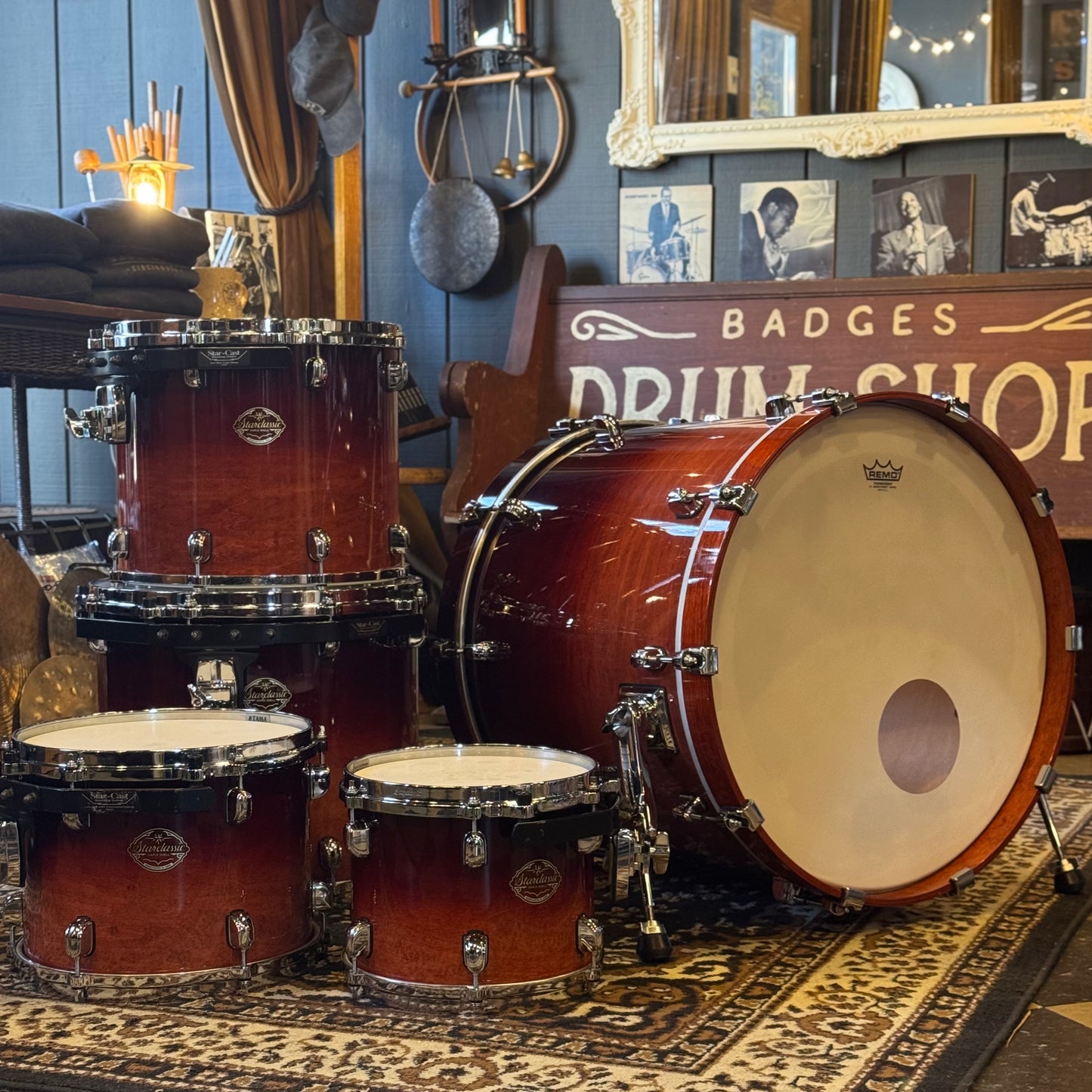 USED 2004 Tama Starclassic Maple in Dark Cherry Fade Lacquer - 18x22, 8x10, 9x12, 12x14, 14x16