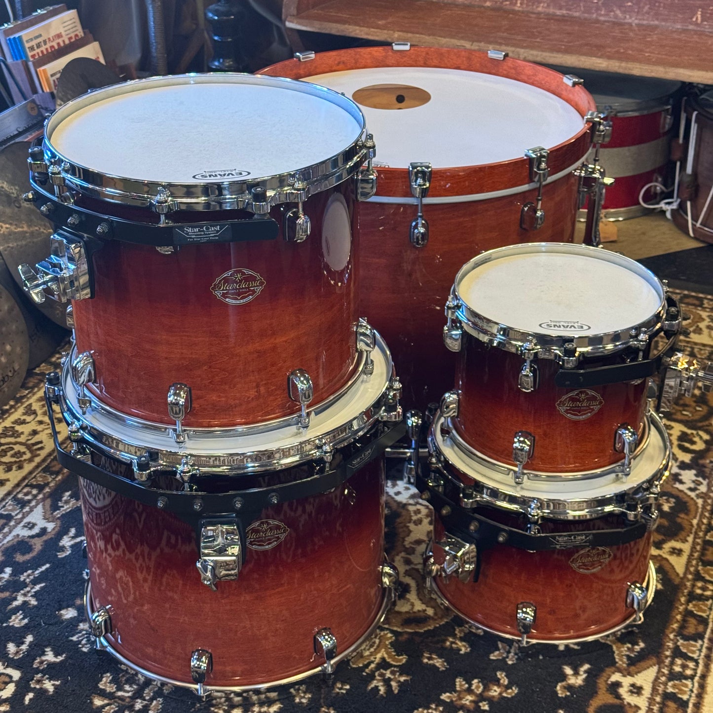 USED 2004 Tama Starclassic Maple in Dark Cherry Fade Lacquer - 18x22, 8x10, 9x12, 12x14, 14x16