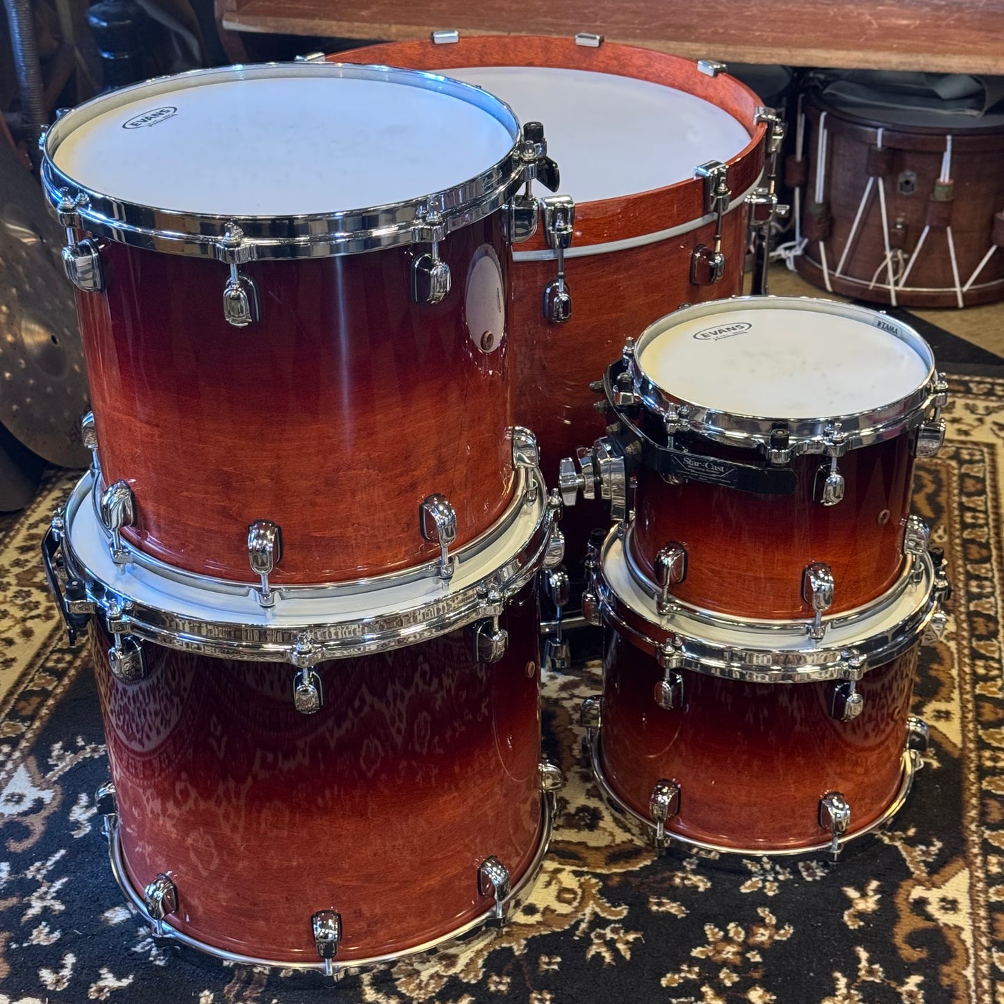 USED 2004 Tama Starclassic Maple in Dark Cherry Fade Lacquer - 18x22, 8x10, 9x12, 12x14, 14x16