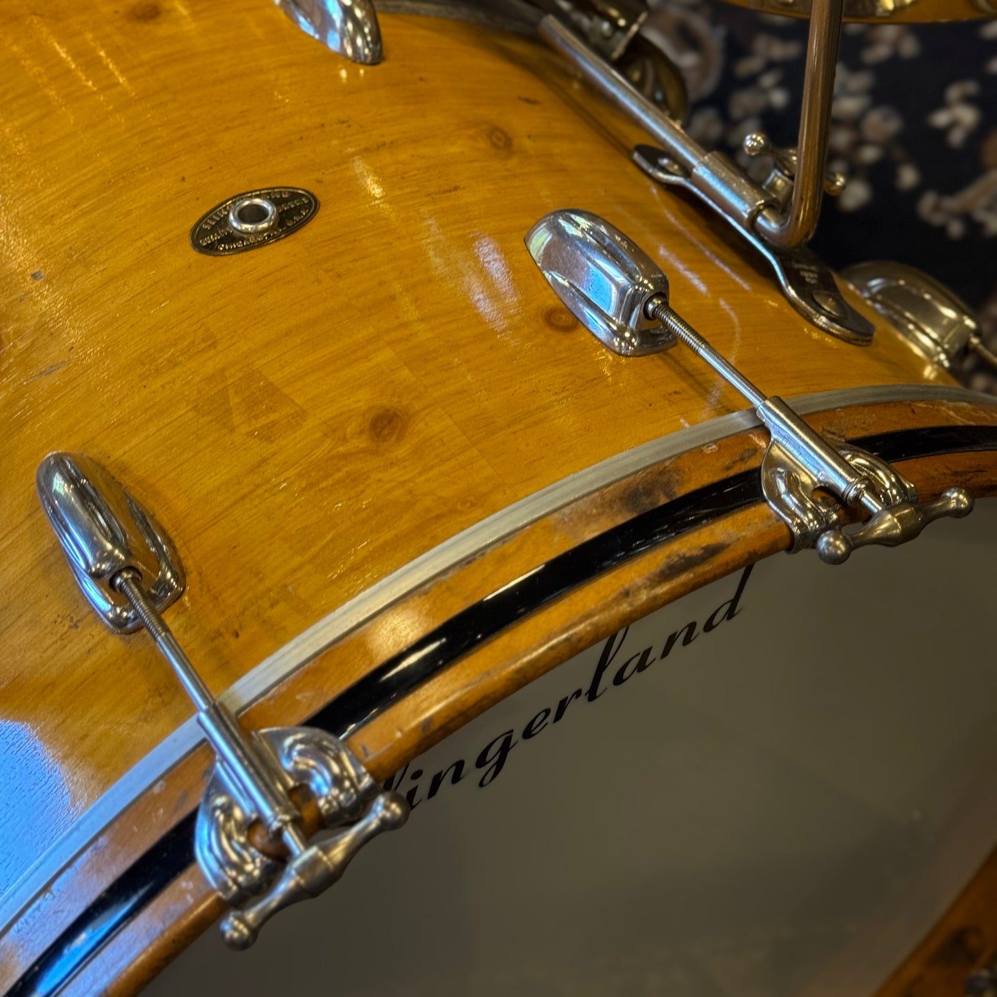 VINTAGE 1950's Slingerland 4pc Radio King Gene Krupa Outfit in Knotty Pine - 14x22, 9x13, 16x16, 5x14