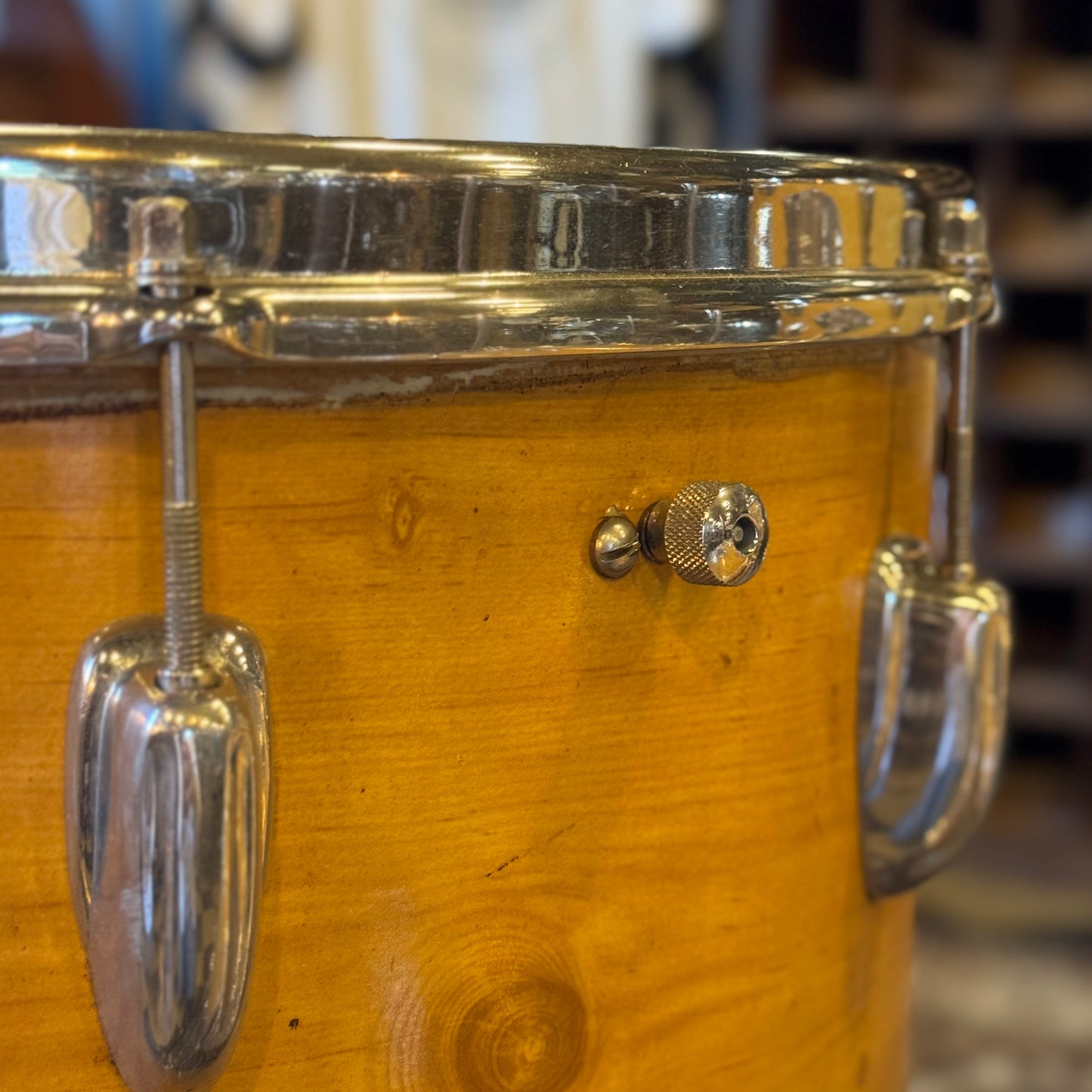 VINTAGE 1950's Slingerland 4pc Radio King Gene Krupa Outfit in Knotty Pine - 14x22, 9x13, 16x16, 5x14