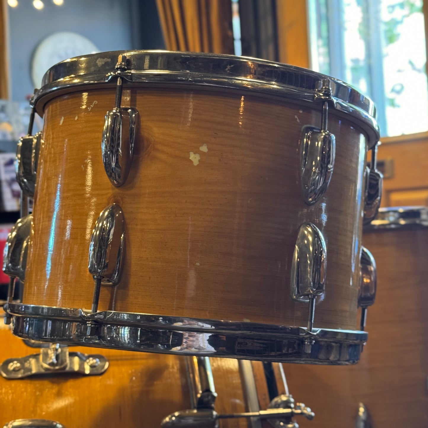 VINTAGE 1950's Slingerland 4pc Radio King Gene Krupa Outfit in Knotty Pine - 14x22, 9x13, 16x16, 5x14