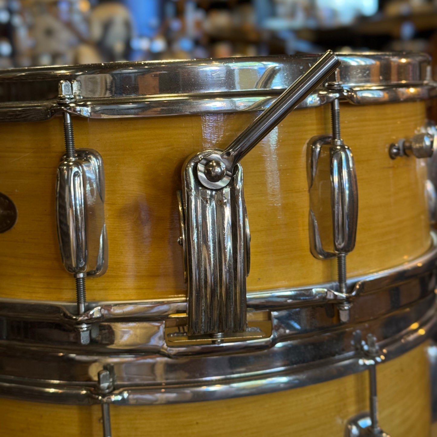 VINTAGE 1950's Slingerland 4pc Radio King Gene Krupa Outfit in Knotty Pine - 14x22, 9x13, 16x16, 5x14