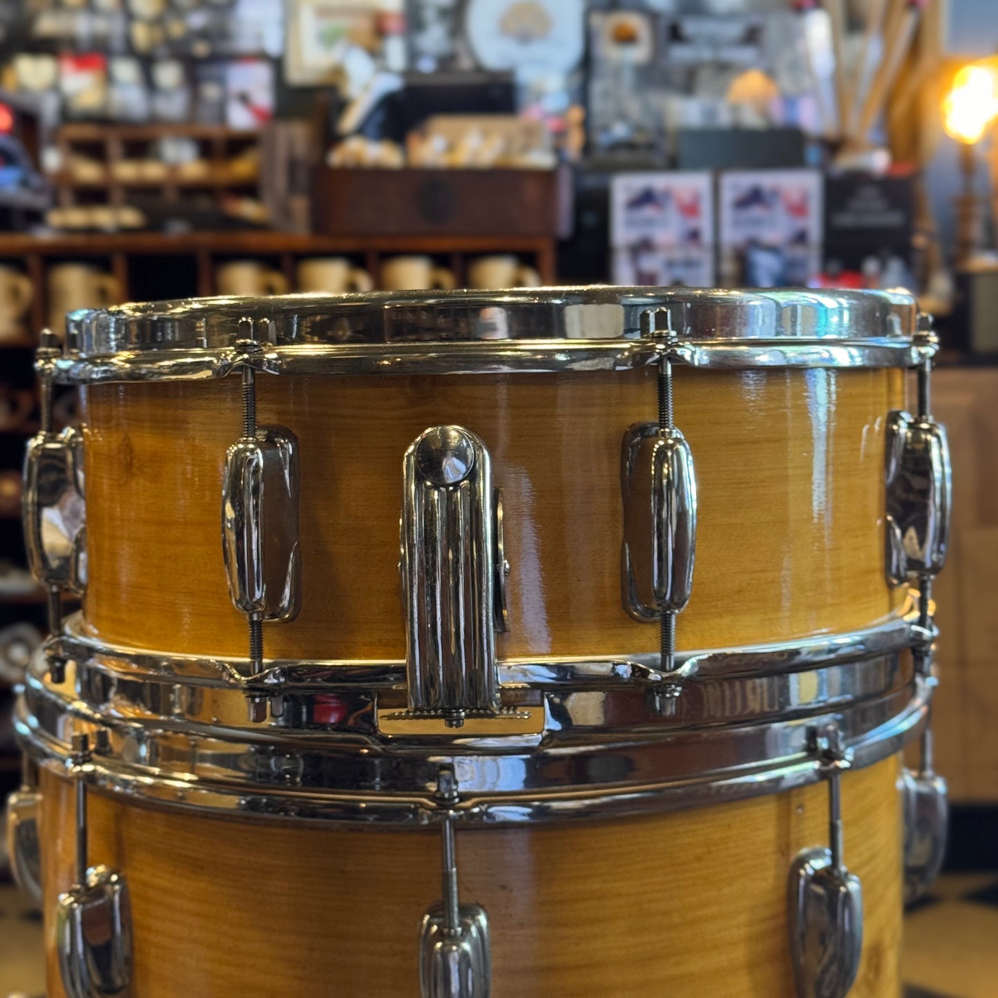 VINTAGE 1950's Slingerland 4pc Radio King Gene Krupa Outfit in Knotty Pine - 14x22, 9x13, 16x16, 5x14