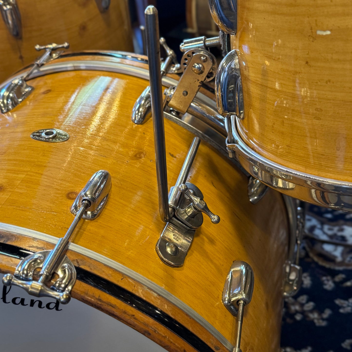 VINTAGE 1950's Slingerland 4pc Radio King Gene Krupa Outfit in Knotty Pine - 14x22, 9x13, 16x16, 5x14