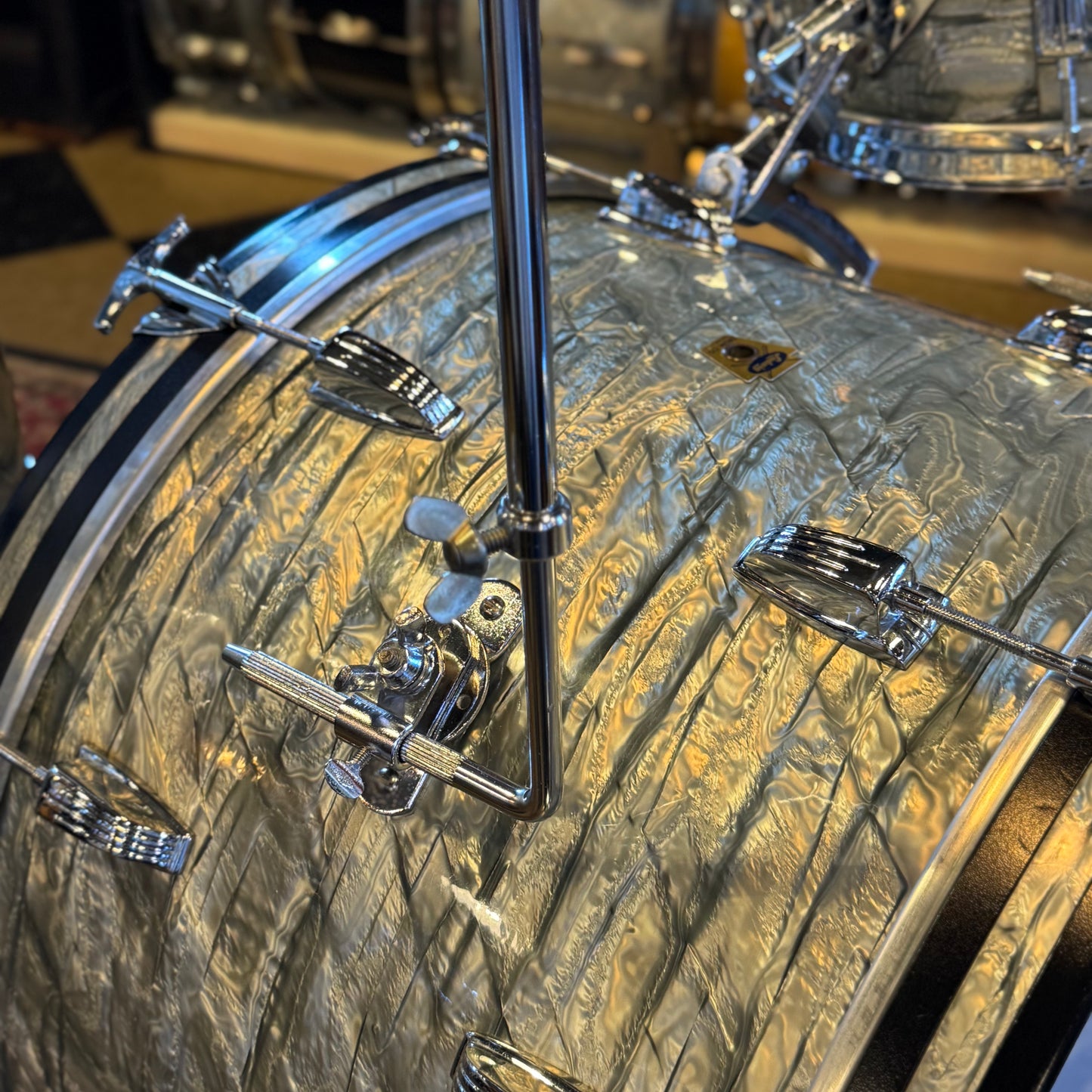 VINTAGE 1950's Ludwig Transition Badge Classic Outfit in Sky Blue Pearl - 14x22, 9x13, 16x16