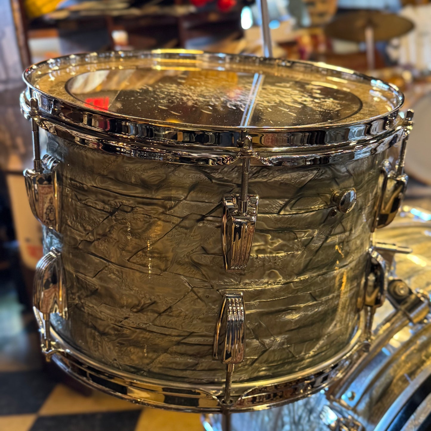 VINTAGE 1950's Ludwig Transition Badge Classic Outfit in Sky Blue Pearl - 14x22, 9x13, 16x16