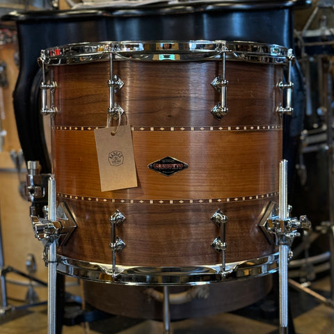 USED 2016 Craviotto 13x15 Stacked Walnut/Cherry/Walnut Snare Tom in Natural Oil