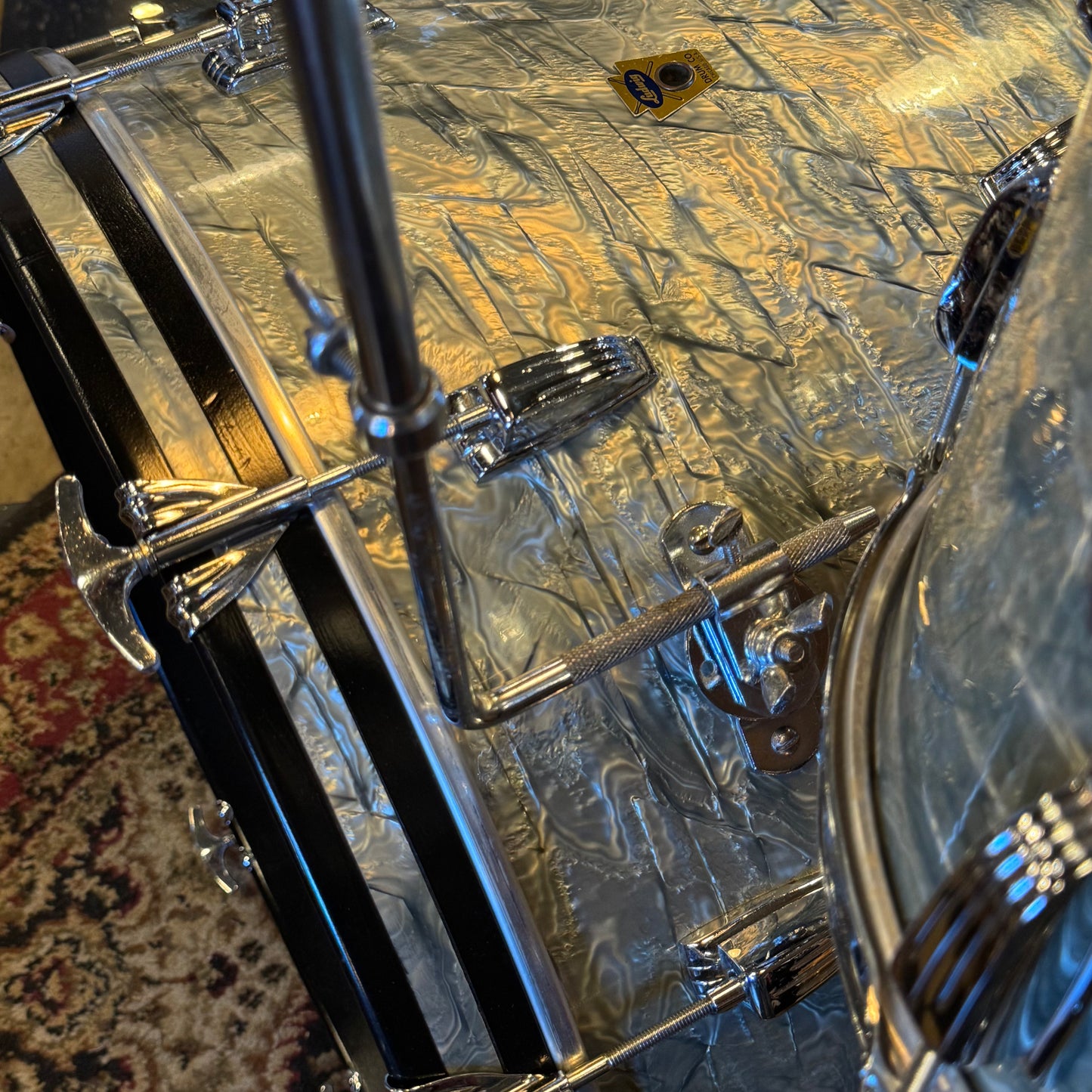 VINTAGE 1950's Ludwig Transition Badge Classic Outfit in Sky Blue Pearl - 14x22, 9x13, 16x16