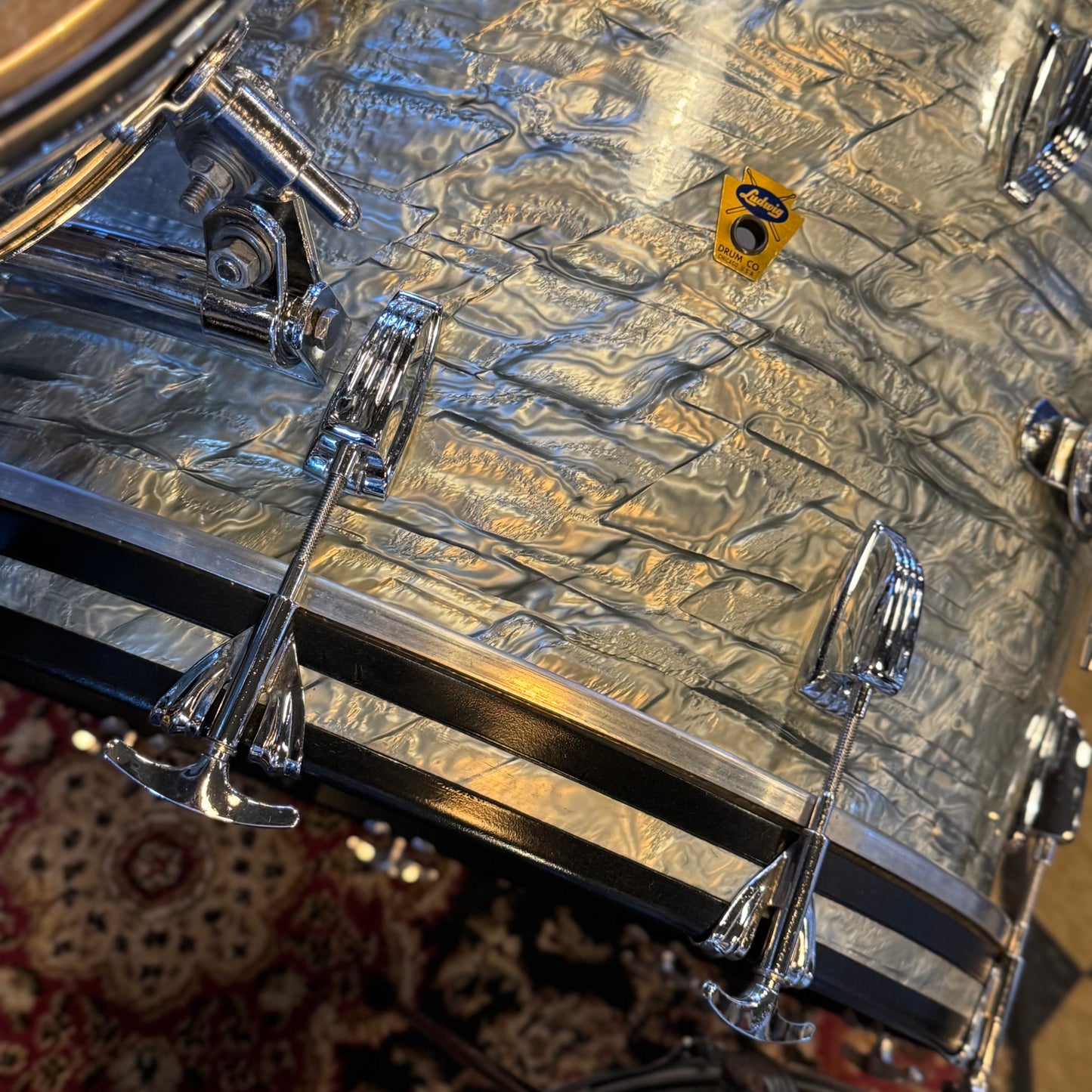 VINTAGE 1950's Ludwig Transition Badge Classic Outfit in Sky Blue Pearl - 14x22, 9x13, 16x16