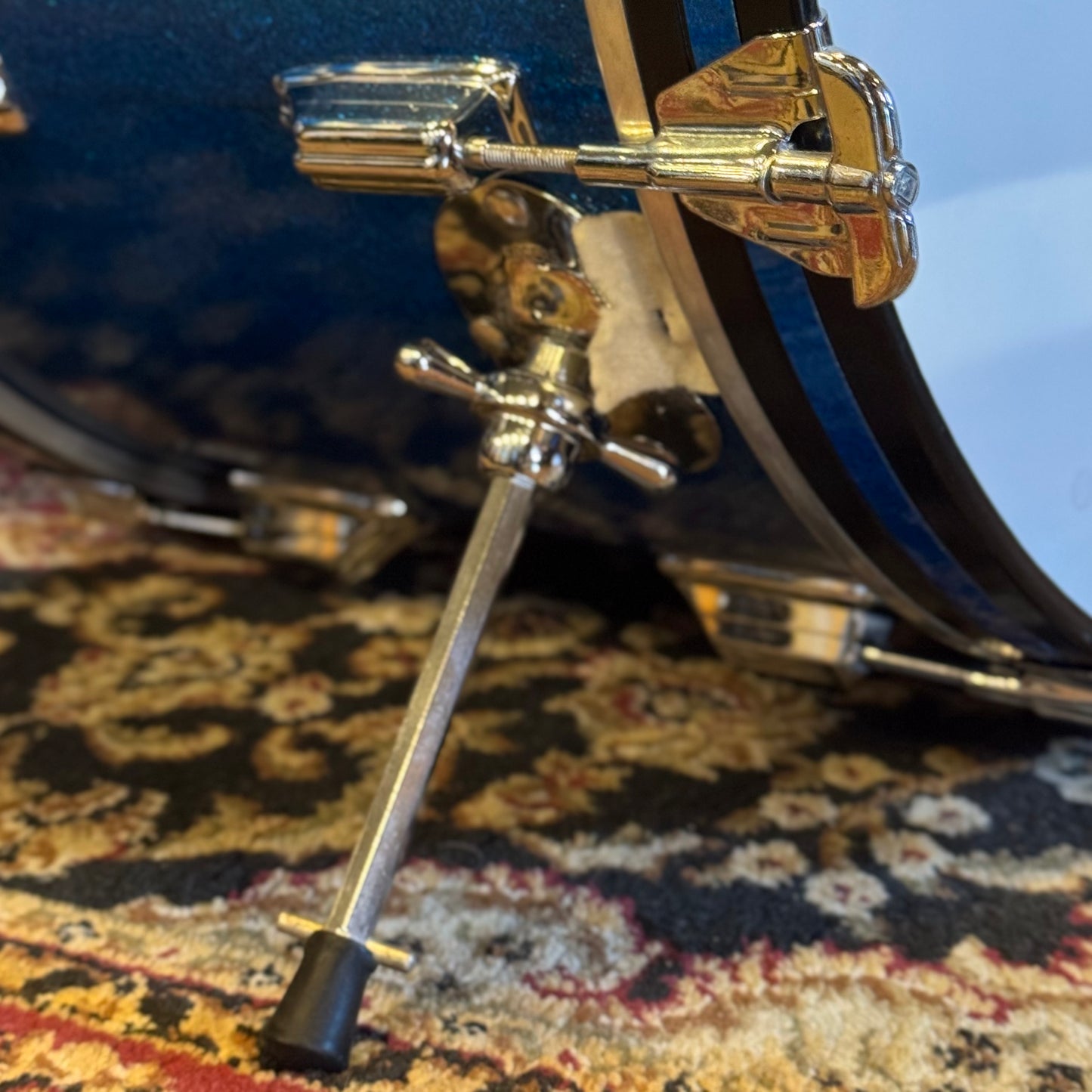 VINTAGE 1960's Rogers Fullerton/Cleveland Era Drum Set in Blue Sparkle - 14x20, 8x12, 9x13, 16x16