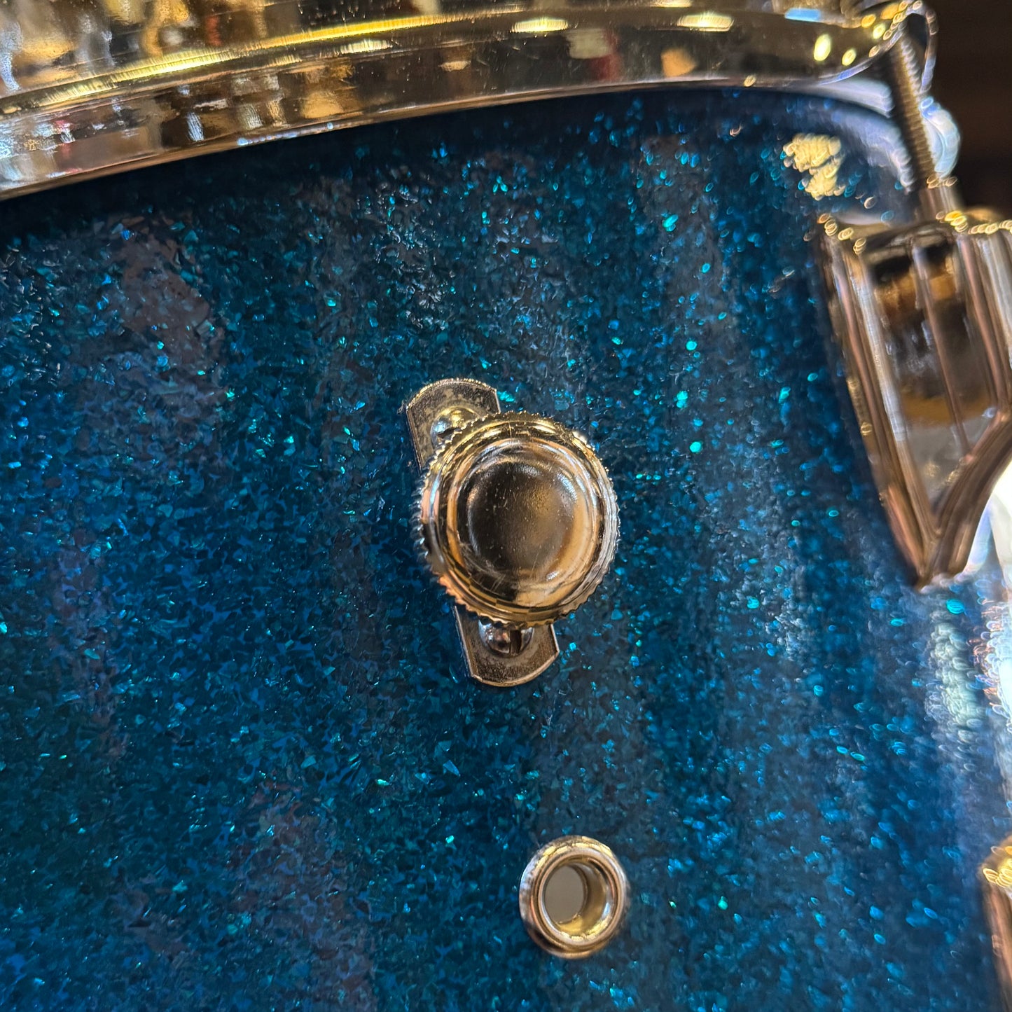VINTAGE 1960's Rogers Fullerton/Cleveland Era Drum Set in Blue Sparkle - 14x20, 8x12, 9x13, 16x16
