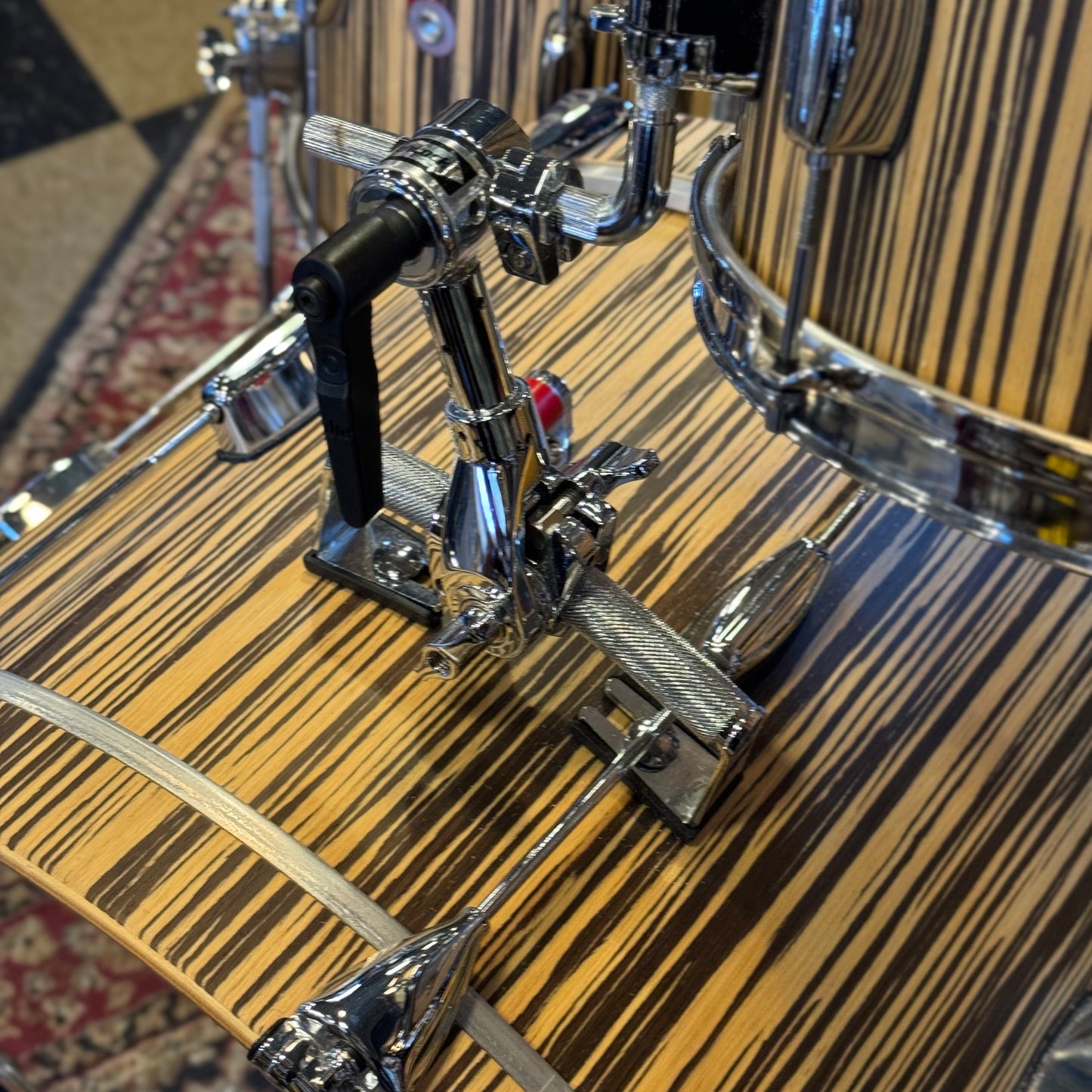 USED Barton Drum Co 3pc Essential Beech in Limited Edition Vertical Grain Zebrawood - 14x20, 8x12, 14x14