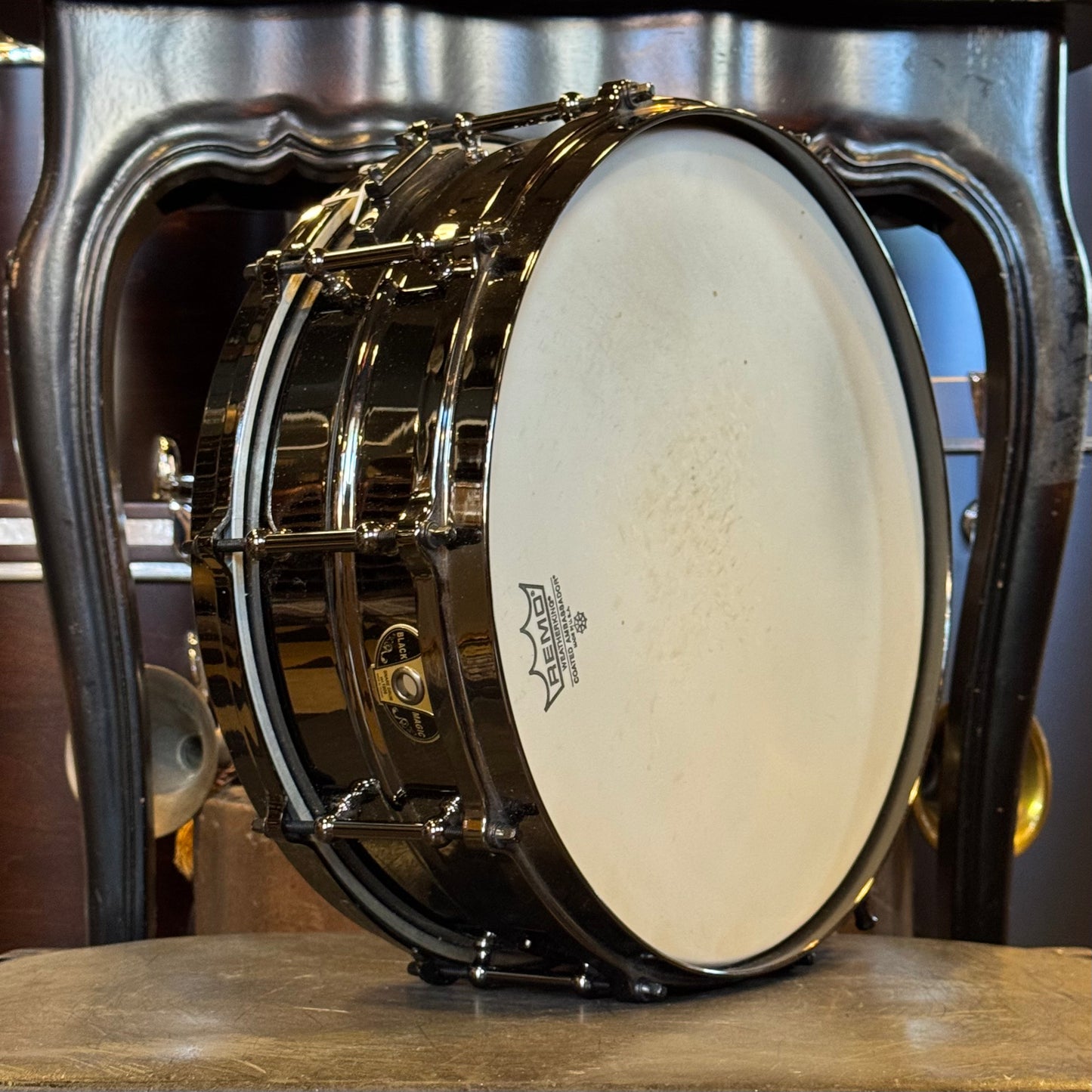 USED Ludwig 5x14 Black Magic Black Nickel over Brass Snare Drum