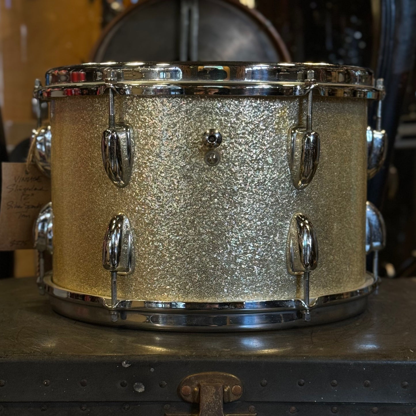 VINTAGE 1960's 8x12 Slingerland Tom in Silver Sparkle