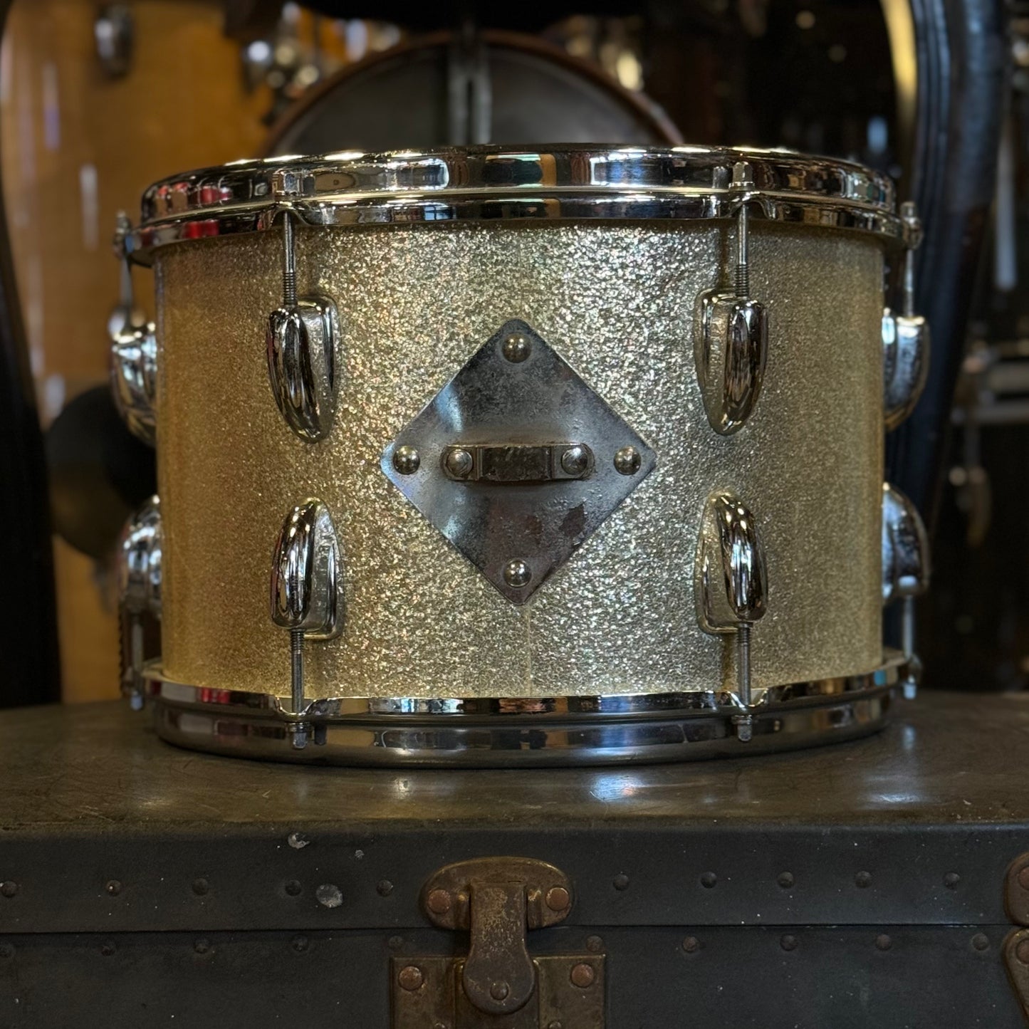 VINTAGE 1960's 8x12 Slingerland Tom in Silver Sparkle