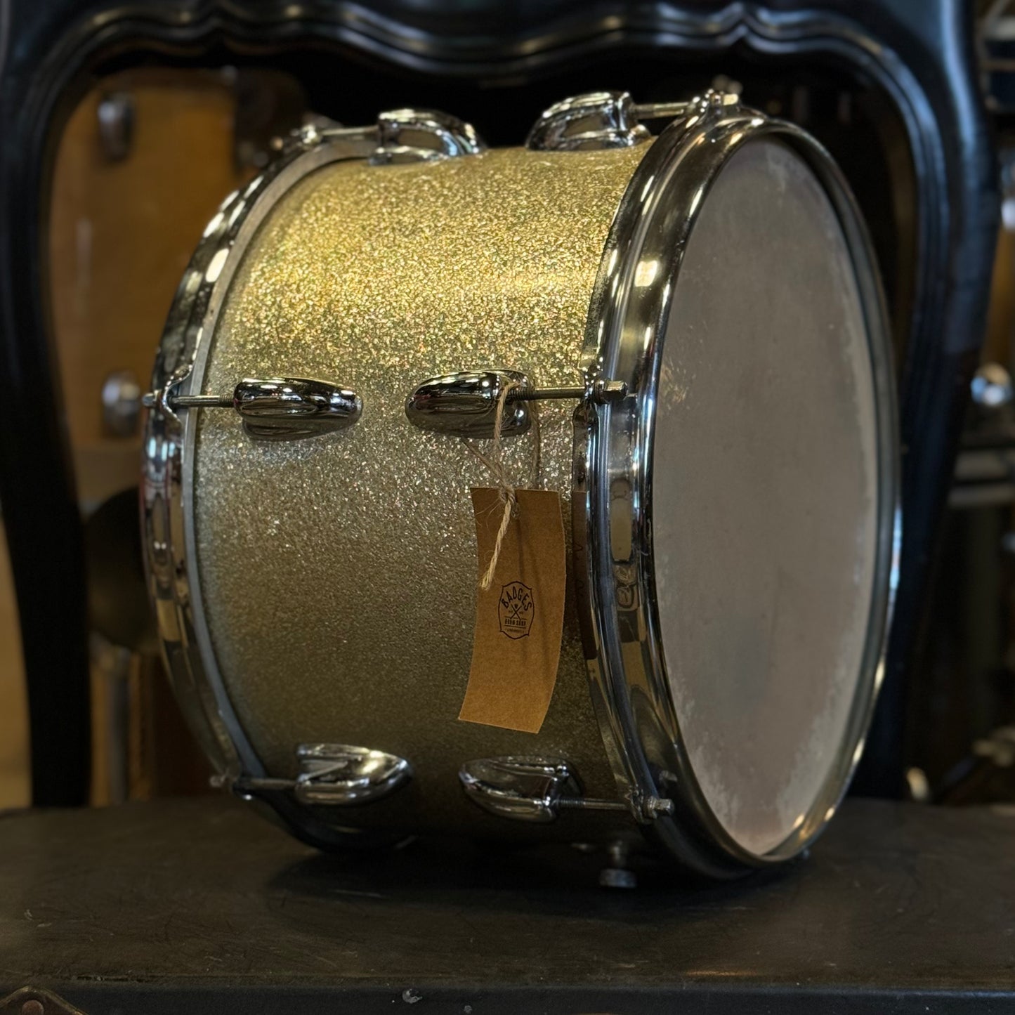 VINTAGE 1960's 8x12 Slingerland Tom in Silver Sparkle