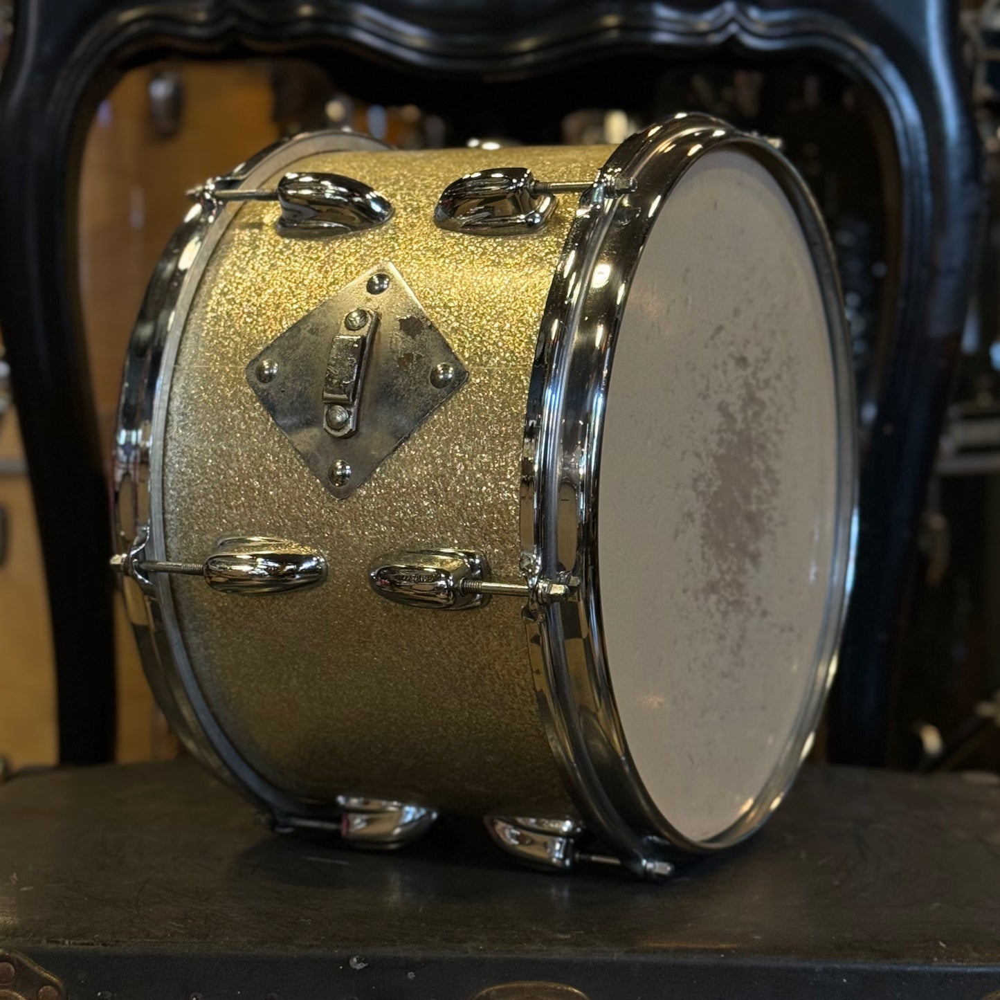 VINTAGE 1960's 8x12 Slingerland Tom in Silver Sparkle