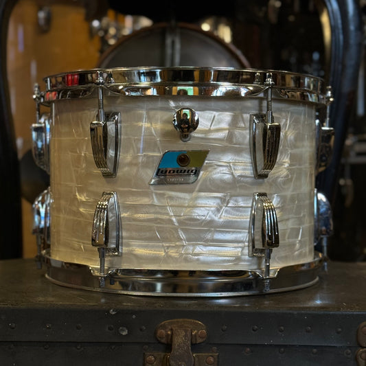 VINTAGE 1970's Ludwig 8x12 Tom in White Marine Pearl