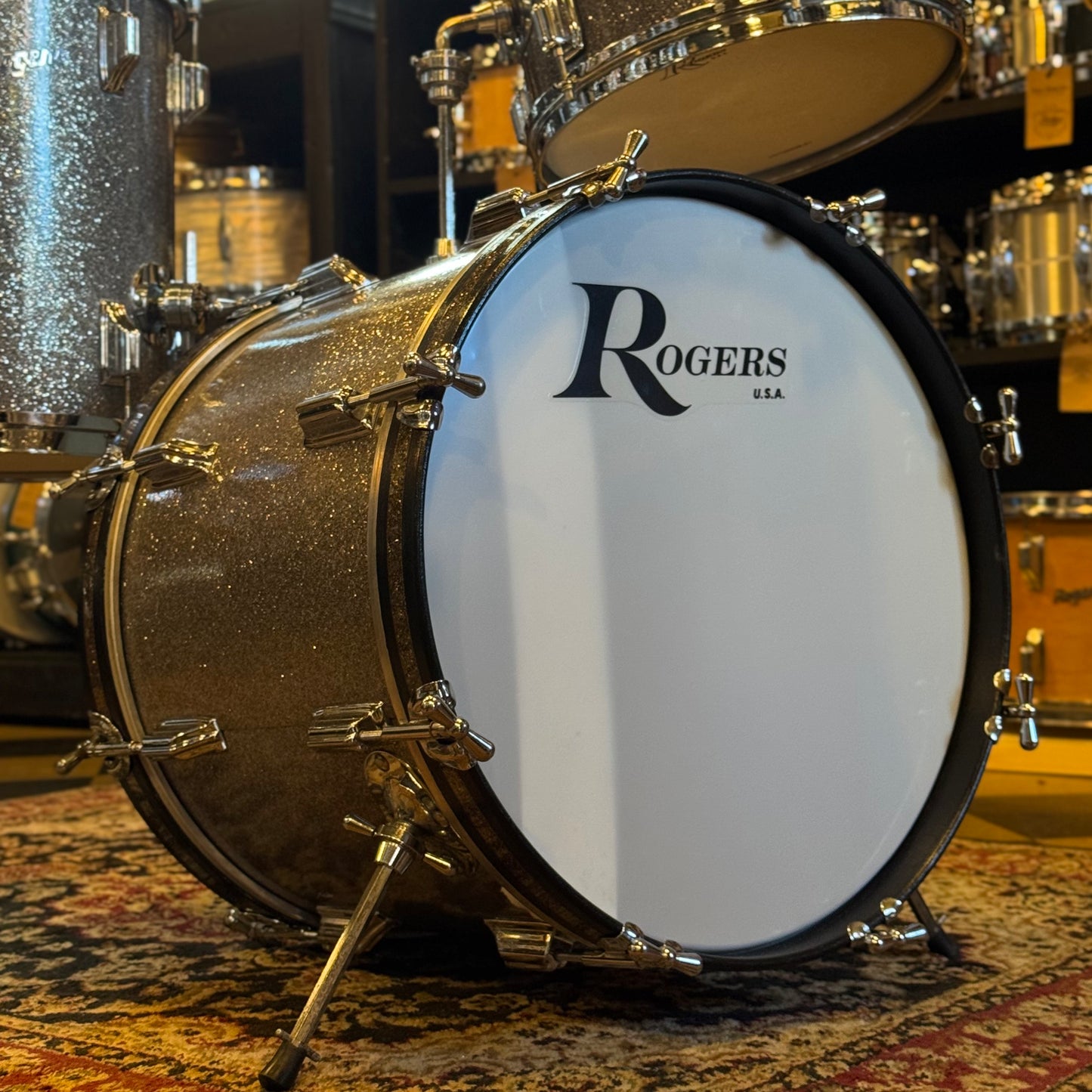 VINTAGE 1960's Rogers Cleveland Era Holiday Bop Kit in Silver Sparkle - 14x18, 8x12, 14x14