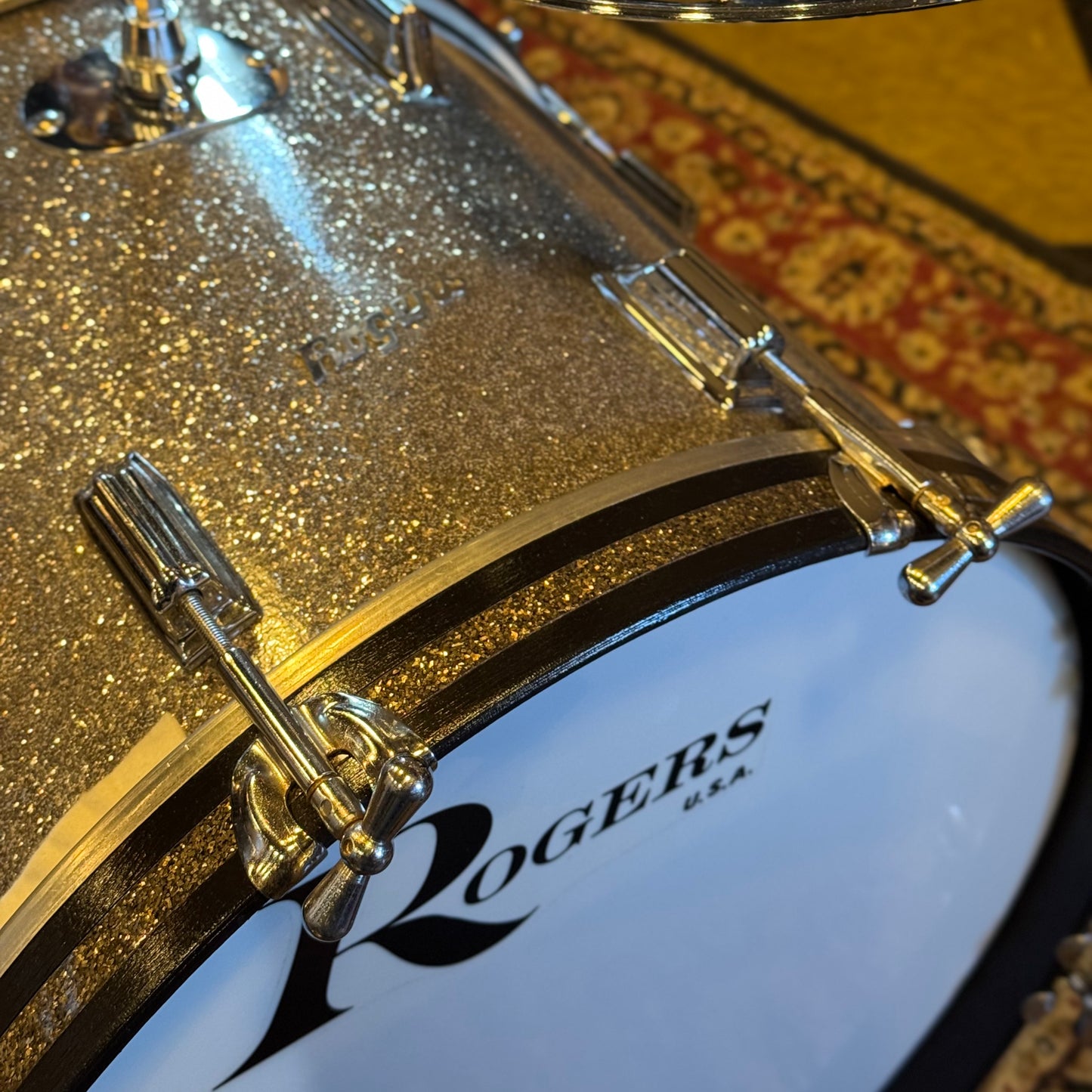 VINTAGE 1960's Rogers Cleveland Era Holiday Bop Kit in Silver Sparkle - 14x18, 8x12, 14x14