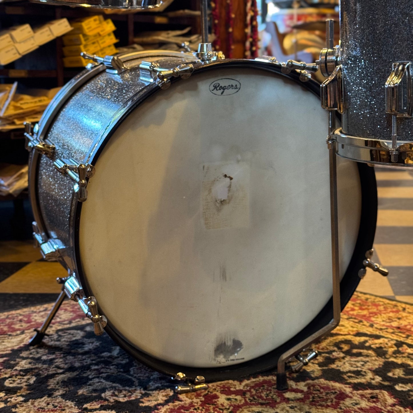 VINTAGE 1960's Rogers Cleveland Era Holiday Bop Kit in Silver Sparkle - 14x18, 8x12, 14x14